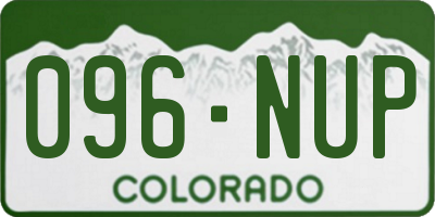 CO license plate 096NUP