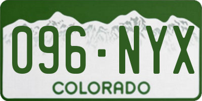 CO license plate 096NYX