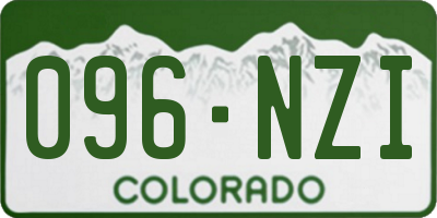 CO license plate 096NZI