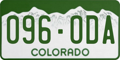 CO license plate 096ODA
