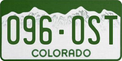 CO license plate 096OST