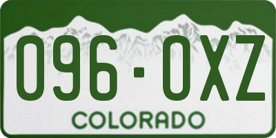CO license plate 096OXZ