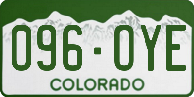 CO license plate 096OYE