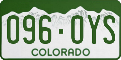 CO license plate 096OYS