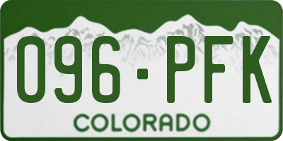 CO license plate 096PFK
