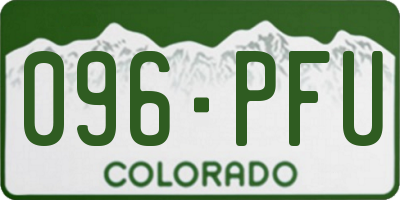 CO license plate 096PFU