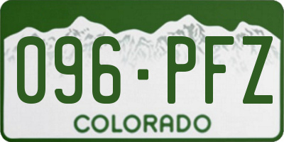 CO license plate 096PFZ