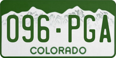 CO license plate 096PGA