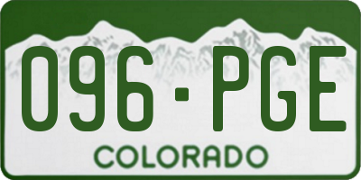 CO license plate 096PGE