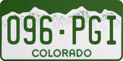 CO license plate 096PGI