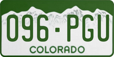CO license plate 096PGU