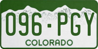 CO license plate 096PGY