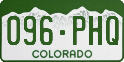 CO license plate 096PHQ