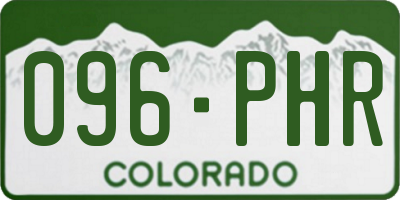 CO license plate 096PHR