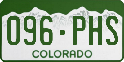 CO license plate 096PHS