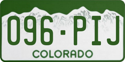 CO license plate 096PIJ