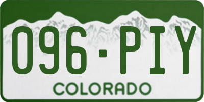 CO license plate 096PIY