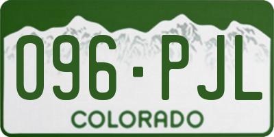 CO license plate 096PJL