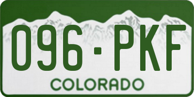 CO license plate 096PKF
