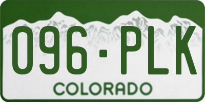 CO license plate 096PLK