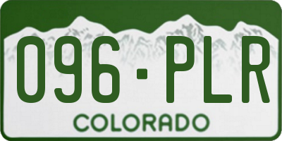 CO license plate 096PLR