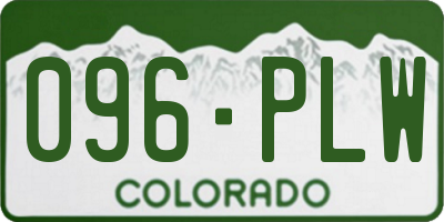 CO license plate 096PLW