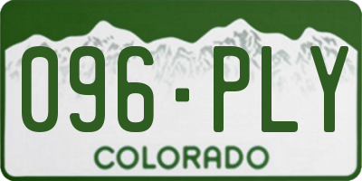 CO license plate 096PLY