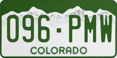 CO license plate 096PMW