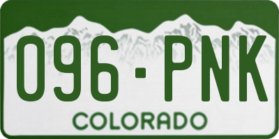 CO license plate 096PNK