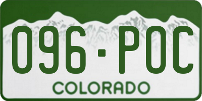 CO license plate 096POC