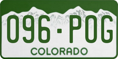 CO license plate 096POG