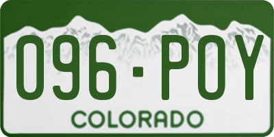 CO license plate 096POY