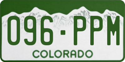 CO license plate 096PPM