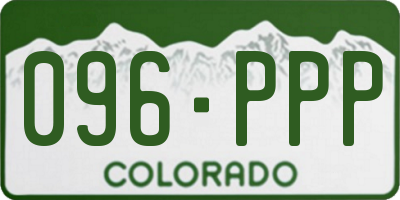 CO license plate 096PPP