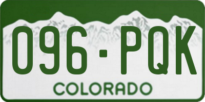 CO license plate 096PQK