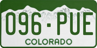 CO license plate 096PUE