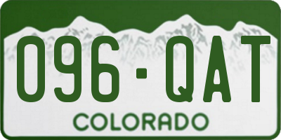 CO license plate 096QAT