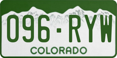 CO license plate 096RYW