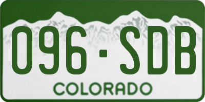 CO license plate 096SDB