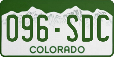 CO license plate 096SDC