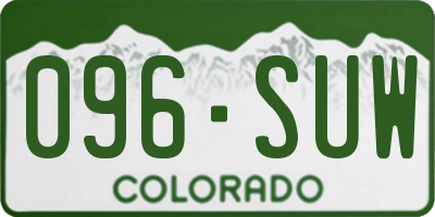 CO license plate 096SUW