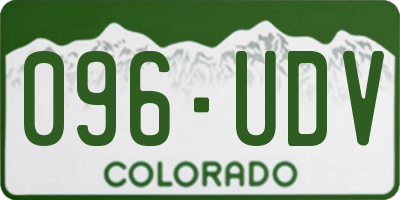 CO license plate 096UDV