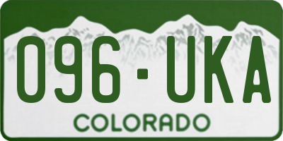 CO license plate 096UKA
