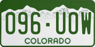 CO license plate 096UOW