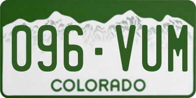 CO license plate 096VUM