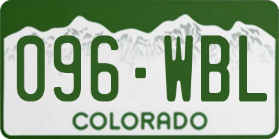 CO license plate 096WBL