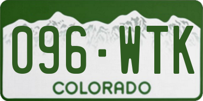 CO license plate 096WTK