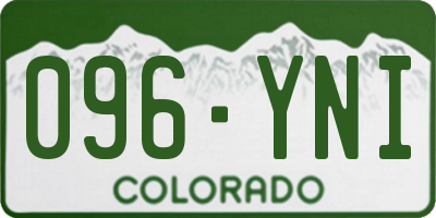 CO license plate 096YNI