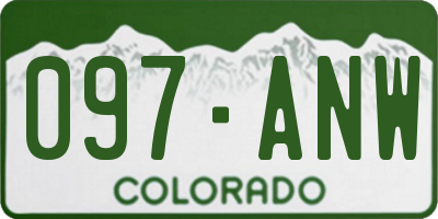CO license plate 097ANW