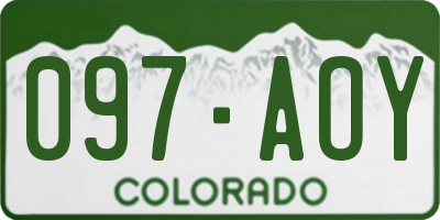 CO license plate 097AOY